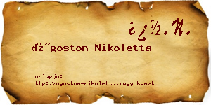Ágoston Nikoletta névjegykártya