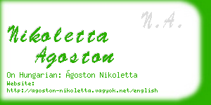 nikoletta agoston business card